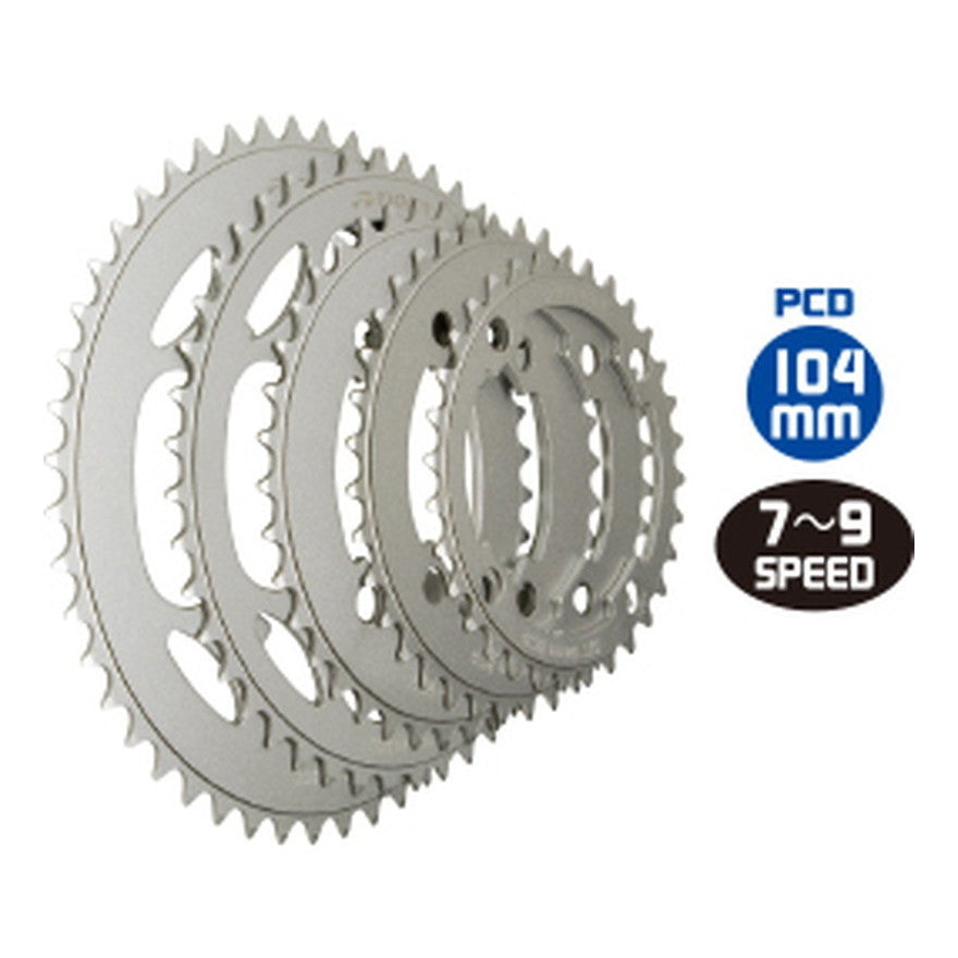 TIOGA チェーンリング(4アーム用/PCD104mm)44TSIL / チェーンリング